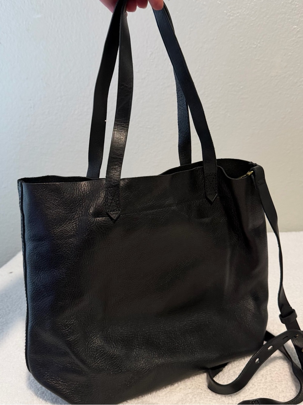 Madewell Classic Black Leather Tote Bag - Everyday Carry